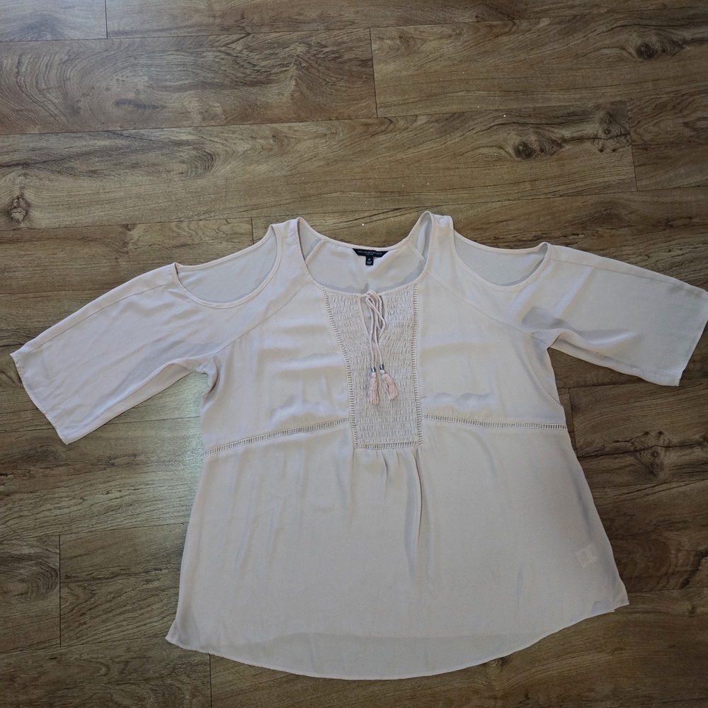 Signature Studio Cream Cold Shoulder Blouse
